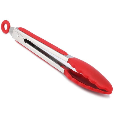 Food Grade Silicone Kitchen Tongs Stainless Steel Handle Bbq Tong